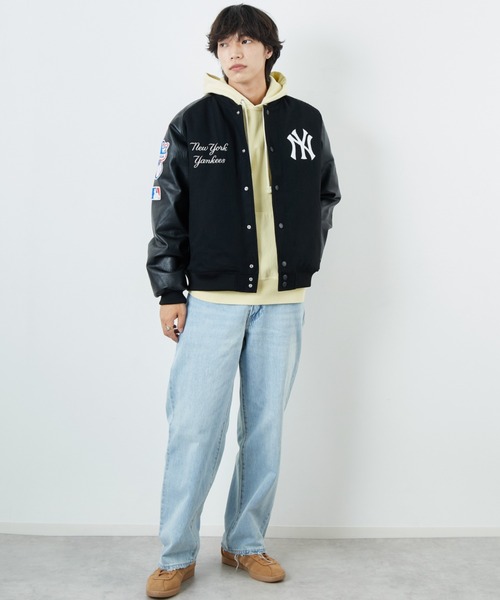 MLB（メジャーリーグベースボール）の「[FANATICS/ファナティクス] 別注 MLBロゴワッペン メルトンスタジャン（スタジャン・レディース・ブラック/ブラウン/ネイビー・XXL/XL/L/M）」の10枚目の写真