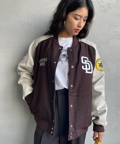 FANATICS/ファナティクス] 別注 MLBロゴワッペン メルトンスタジャン