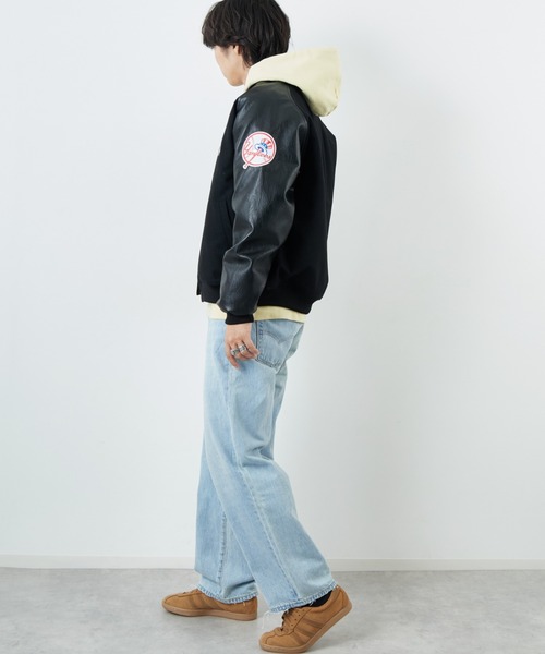 MLB（メジャーリーグベースボール）の「[FANATICS/ファナティクス] 別注 MLBロゴワッペン メルトンスタジャン（スタジャン・レディース・ブラック/ブラウン/ネイビー・XXL/XL/L/M）」の11枚目の写真