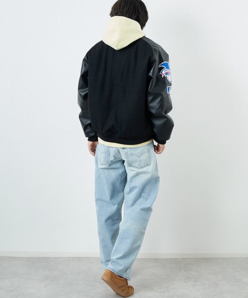 MLB（メジャーリーグベースボール）の「[FANATICS/ファナティクス] 別注 MLBロゴワッペン メルトンスタジャン（スタジャン・レディース・ブラック/ブラウン/ネイビー・XXL/XL/L/M）」の12枚目の写真