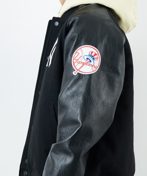 MLB（メジャーリーグベースボール）の「[FANATICS/ファナティクス] 別注 MLBロゴワッペン メルトンスタジャン（スタジャン・レディース・ブラック/ブラウン/ネイビー・XXL/XL/L/M）」の15枚目の写真