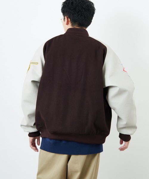 MLB（メジャーリーグベースボール）の「[FANATICS/ファナティクス] 別注 MLBロゴワッペン メルトンスタジャン（スタジャン・レディース・ブラック/ブラウン/ネイビー・XXL/XL/L/M）」の19枚目の写真