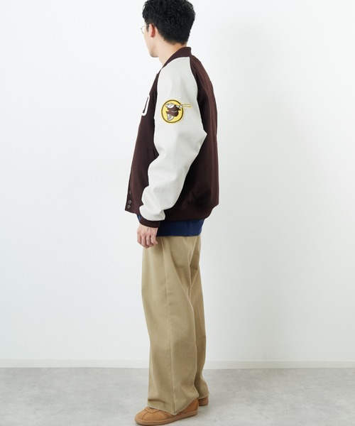 MLB（メジャーリーグベースボール）の「[FANATICS/ファナティクス] 別注 MLBロゴワッペン メルトンスタジャン（スタジャン・レディース・ブラック/ブラウン/ネイビー・XXL/XL/L/M）」の21枚目の写真