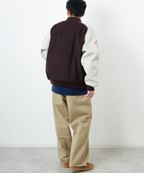 MLB（メジャーリーグベースボール）の「[FANATICS/ファナティクス] 別注 MLBロゴワッペン メルトンスタジャン（スタジャン・レディース・ブラック/ブラウン/ネイビー・XXL/XL/L/M）」の22枚目の写真