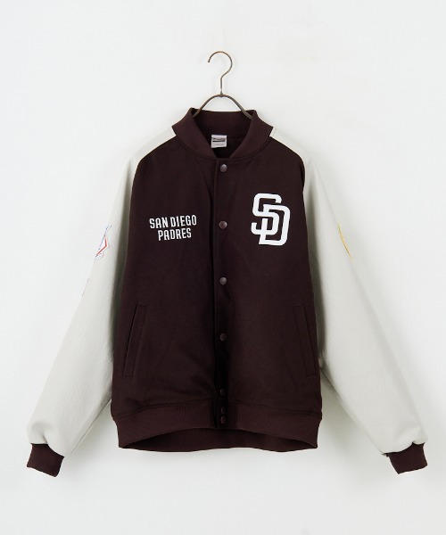 FANATICS別注 MLBロゴワッペン メルトンスタジャン FANATICS/ファナティクス] 別注 MLBロゴワッペン メルトン
