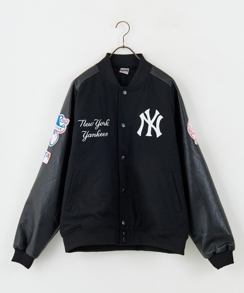 メジャーリーグ　スタジャン　美品 FANATICS/ファナティクス] 別注 MLBロゴワッペン メルトン
