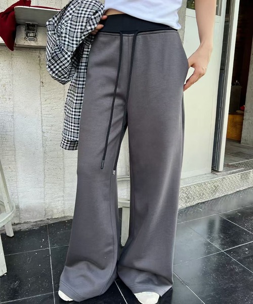 Lace Ladies(レースレディース)の「配色 ウエスト ストレート ワイド パンツ(その他パンツ・レディース・ダークグレー/ネイビー/ライトグレー・FREE)」の11枚目の写真