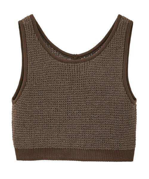 CRAFT STANDARD BOUTIQUE（クラフトスタンダードブティック）の「ワッフル編みニットベスト（ベスト・レディース・アイボリー/ブラウン・FREE）」の16枚目の写真