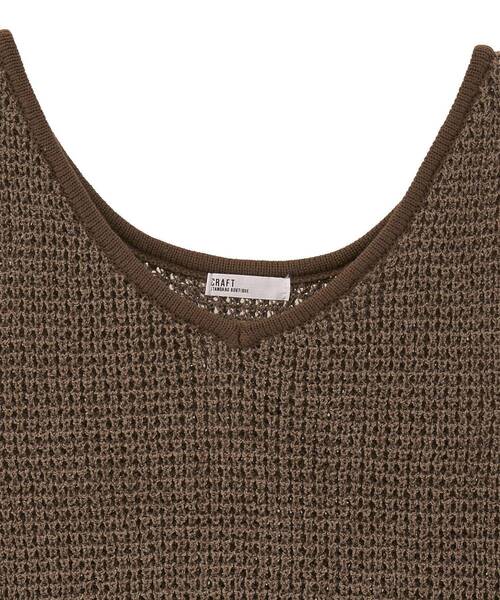 CRAFT STANDARD BOUTIQUE（クラフトスタンダードブティック）の「ワッフル編みニットベスト（ベスト・レディース・アイボリー/ブラウン・FREE）」の17枚目の写真