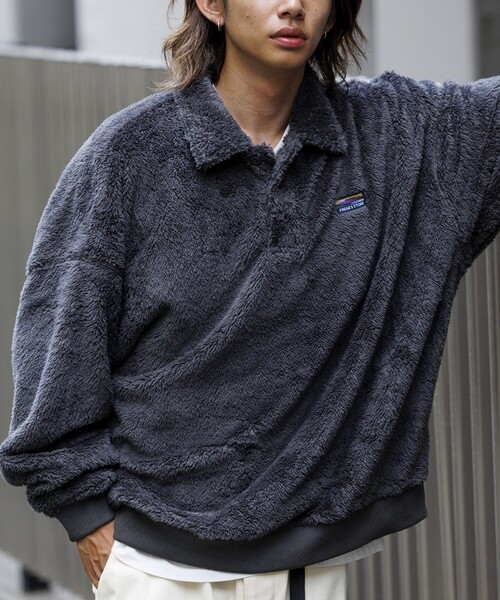 セール】限定展開 リラックスフィット ポロカラー シャギーフリース