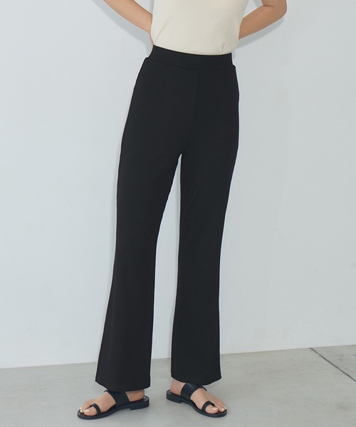 セール】履くだけで理想のボディライン ガードル付きリブフレアパンツ