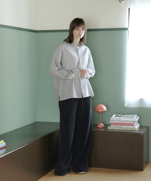 ROCHEM（ローシェン）の「ルーズシルエット短丈ストライプ/ミニチェックシャツ（シャツ/ブラウス・メンズ・ブルー/ブラウン/ネイビー/ブラック系/ホワイト系・L/M/S/XS）」の18枚目の写真