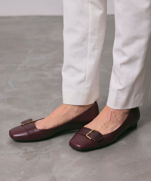 HIPS（ヒップス）の「【本革】ベルトデザインスクエアトゥパンプス（パンプス・レディース・ボルドー/チェック/ブラック/ネイビー・22.5cm/24.5cm/24cm/23.5cm/23cm）」の4枚目の写真