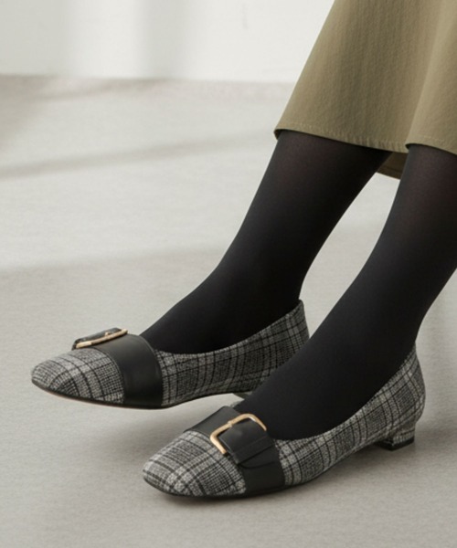 HIPS（ヒップス）の「【本革】ベルトデザインスクエアトゥパンプス（パンプス・レディース・ボルドー/チェック/ブラック/ネイビー・22.5cm/24.5cm/24cm/23.5cm/23cm）」の20枚目の写真