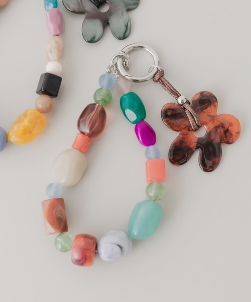 フラワーモチーフカラフルキーチェーン（キーホルダー）｜SMELLY