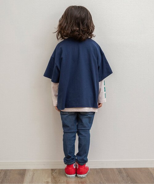BREEZE（ブリーズ）の「【2Pセット/ジュニア対応】3way袖プリントTシャツ（Tシャツ/カットソー・キッズ・ネイビー/ベージュ/オフホワイト/ブルー・130/140/150/90/100/110/120）」の6枚目の写真