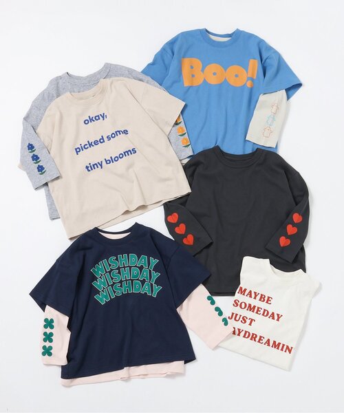 BREEZE（ブリーズ）の「【2Pセット/ジュニア対応】3way袖プリントTシャツ（Tシャツ/カットソー・キッズ・ネイビー/ベージュ/オフホワイト/ブルー・130/140/150/90/100/110/120）」の10枚目の写真