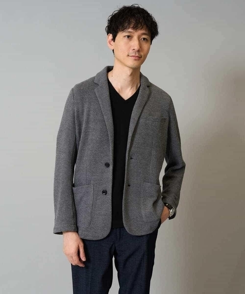 a.v.v（アーヴェヴェ）の「春の上品見え【イージーケア/ストレッチ】ハニカムジャージースマートジャケット【洗濯機で洗える】通勤/ビジネス/ジャケット〈ON/OFF SERIES〉（その他アウター・メンズ・ネイビー/グレー・46/48/50/44）」の19枚目の写真