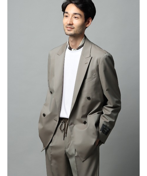 【美品】ユニバーサルランゲージ　カノニコ オフホワイト　ダブルブレストジャケット セール】ダブルブレストジャケット CANONICO OFFLIMITS 無地