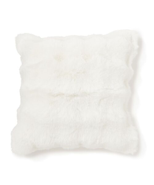 Francfrancフェイクファークッション58×58中材付きホワイト2枚セット もっちり マイクロファイバー クッションヌード （中材） 450×450