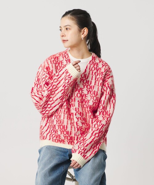 TOWNCRAFT（タウンクラフト）の「【別注】＜TOWNCRAFT＞ニットカーディガン（カーディガン/ボレロ・レディース・ダークブラウン/レッド・FREE）」の6枚目の写真