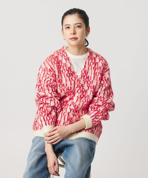 TOWNCRAFT（タウンクラフト）の「【別注】＜TOWNCRAFT＞ニットカーディガン（カーディガン/ボレロ・レディース・ダークブラウン/レッド・FREE）」の7枚目の写真