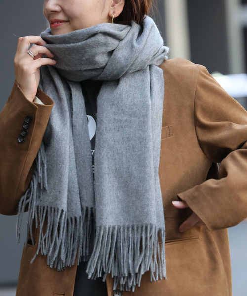 JOURNAL STANDARD（ジャーナルスタンダード）の「《追加2》Cashmere ストール（ストール/ショール・レディース・ブルー/グリーン系その他/レッド系その他/サックスブルー/ブラック/チャコールグレー/レッド・FREE）」の12枚目の写真