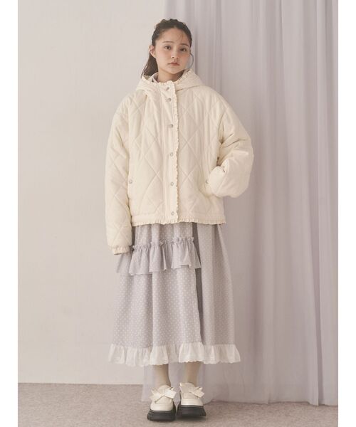 merry jenny（メリージェニー）の「フリルドットデコレーションワンピース（ワンピース・レディース・ネイビー/オフホワイト/グレー・FREE）」の9枚目の写真