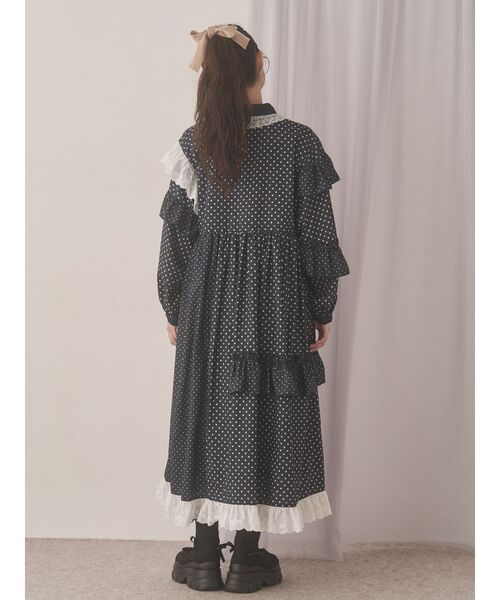 merry jenny（メリージェニー）の「フリルドットデコレーションワンピース（ワンピース・レディース・ネイビー/オフホワイト/グレー・FREE）」の12枚目の写真