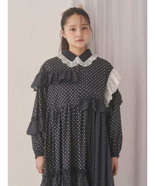 merry jenny（メリージェニー）の「フリルドットデコレーションワンピース（ワンピース・レディース・ネイビー/オフホワイト/グレー・FREE）」の13枚目の写真