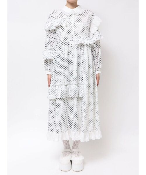 merry jenny（メリージェニー）の「フリルドットデコレーションワンピース（ワンピース・レディース・ネイビー/オフホワイト/グレー・FREE）」の19枚目の写真