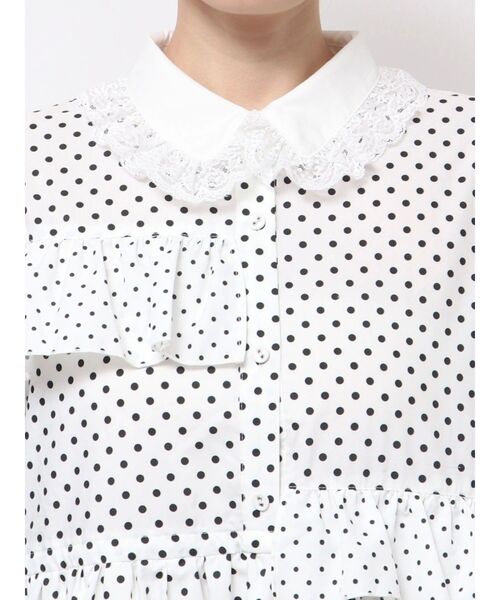 merry jenny（メリージェニー）の「フリルドットデコレーションワンピース（ワンピース・レディース・ネイビー/オフホワイト/グレー・FREE）」の22枚目の写真