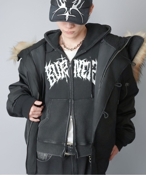 【希少】PPFM スケルトン 骸骨 プリント パーカー ジャケット 黒 グランジ 希少】PPFM スケルトン 骸骨 プリント パーカー ジャケット 黒