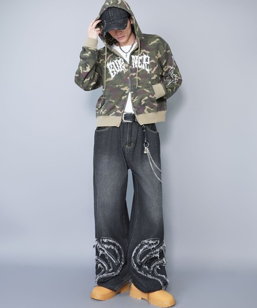 スカジャン ダブルジップ 短丈 double zip short hoodie - ダブルジップショートフーディー【短丈