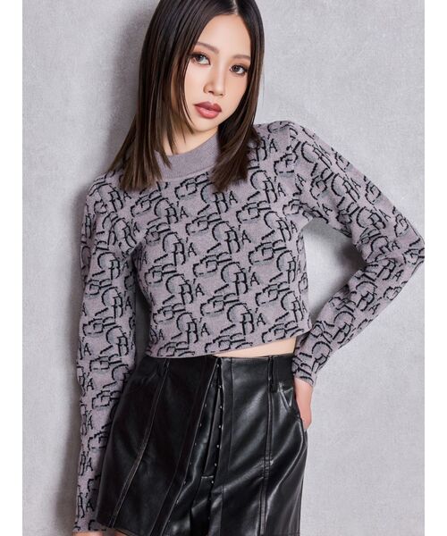 GYDA(ジェイダ)の「GYDA pattern プチハイニットトップス(ニット/セーター・レディース・オレンジ/グレー/オフホワイト/ブラック・FREE)」の7枚目の写真