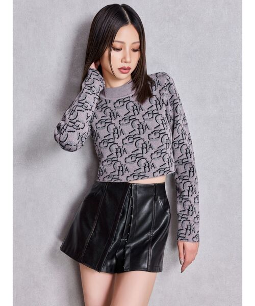 GYDA(ジェイダ)の「GYDA pattern プチハイニットトップス(ニット/セーター・レディース・オレンジ/グレー/オフホワイト/ブラック・FREE)」の8枚目の写真