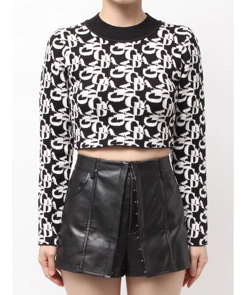 GYDA(ジェイダ)の「GYDA pattern プチハイニットトップス(ニット/セーター・レディース・オレンジ/グレー/オフホワイト/ブラック・FREE)」の20枚目の写真