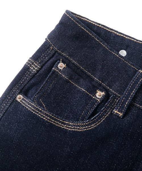 HANDO（ハンド）の「[高身長サイズMT/低身長サイズS有り]脚長見え◎ 美シルエットを叶えるハイウエストワイドデニム オフィスカジュアル きれいめカジュアル 韓国（デニムパンツ・レディース・ネイビー/アイボリー・S/M/L/XL/XXL）」の7枚目の写真