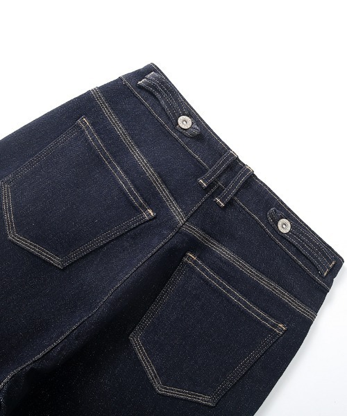 HANDO（ハンド）の「[高身長サイズMT/低身長サイズS有り]脚長見え◎ 美シルエットを叶えるハイウエストワイドデニム オフィスカジュアル きれいめカジュアル 韓国（デニムパンツ・レディース・ネイビー/アイボリー・S/M/L/XL/XXL）」の10枚目の写真