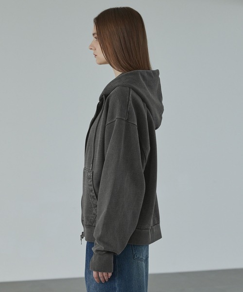 CALLNE(カルネ)の「【CALLNE】Heavyweight Double Zip Hoodie / ヘビーウェイトダブルジップパーカー(パーカー・メンズ・ダークグレー/ライトグレー・L/M)」の5枚目の写真