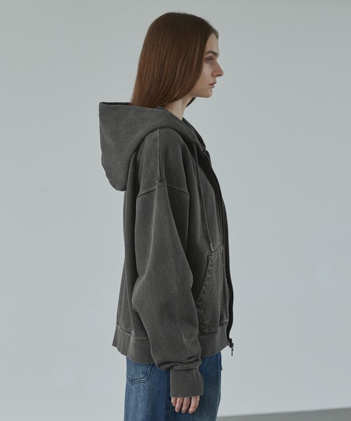 CALLNE(カルネ)の「【CALLNE】Heavyweight Double Zip Hoodie / ヘビーウェイトダブルジップパーカー(パーカー・メンズ・ダークグレー/ライトグレー・L/M)」の9枚目の写真