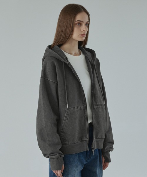 CALLNE(カルネ)の「【CALLNE】Heavyweight Double Zip Hoodie / ヘビーウェイトダブルジップパーカー(パーカー・メンズ・ダークグレー/ライトグレー・L/M)」の10枚目の写真