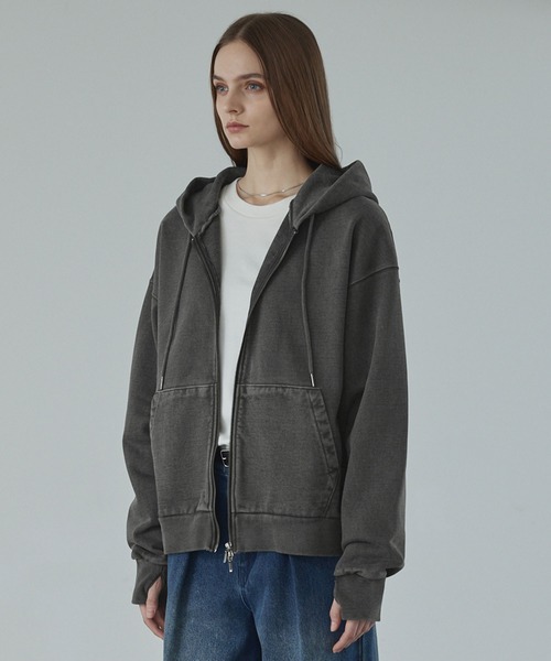 CALLNE(カルネ)の「【CALLNE】Heavyweight Double Zip Hoodie / ヘビーウェイトダブルジップパーカー(パーカー・メンズ・ダークグレー/ライトグレー・L/M)」の16枚目の写真