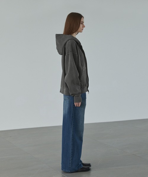 CALLNE(カルネ)の「【CALLNE】Heavyweight Double Zip Hoodie / ヘビーウェイトダブルジップパーカー(パーカー・メンズ・ダークグレー/ライトグレー・L/M)」の19枚目の写真