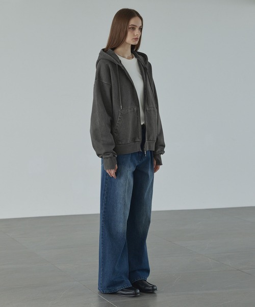 CALLNE(カルネ)の「【CALLNE】Heavyweight Double Zip Hoodie / ヘビーウェイトダブルジップパーカー(パーカー・メンズ・ダークグレー/ライトグレー・L/M)」の20枚目の写真