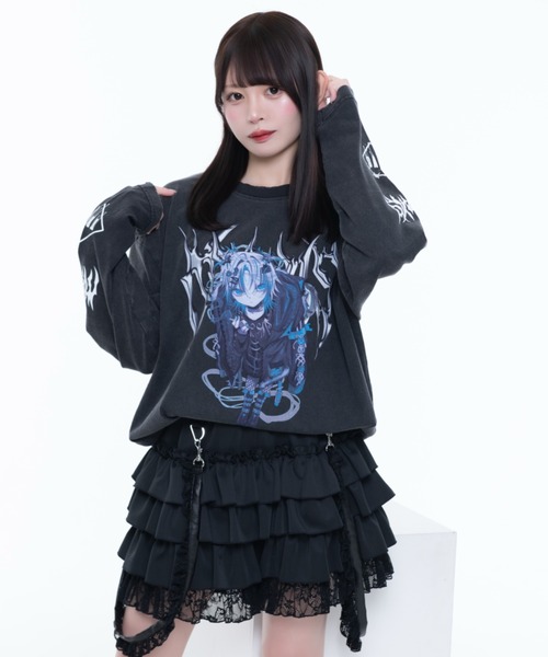 TRAVAS TOKYO/トラバス トーキョー』イラストプリント加工L/S Tee