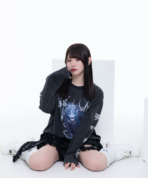 TRAVAS TOKYO/トラバス トーキョー』イラストプリント加工L/S Tee