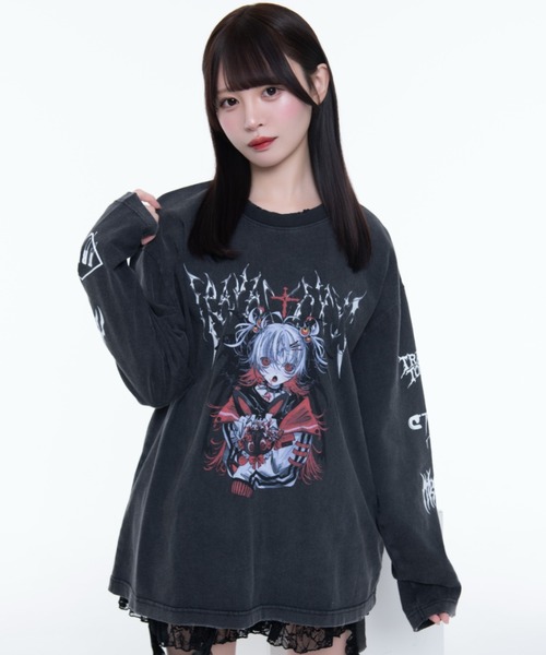 TRAVAS TOKYO（トラバス トウキョウ）の「『TRAVAS TOKYO/トラバス トーキョー』イラストプリント加工L/S Tee/ロングスリーブカットソー（Tシャツ/カットソー・レディース・A/B・FREE）」の14枚目の写真