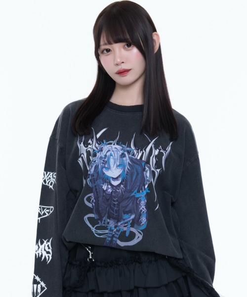 TRAVAS TOKYO/トラバス トーキョー』イラストプリント加工L/S Tee