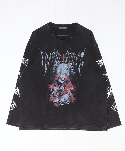 TRAVAS TOKYO（トラバス トウキョウ）の「『TRAVAS TOKYO/トラバス トーキョー』イラストプリント加工L/S Tee/ロングスリーブカットソー（Tシャツ/カットソー・レディース・A/B・FREE）」の17枚目の写真
